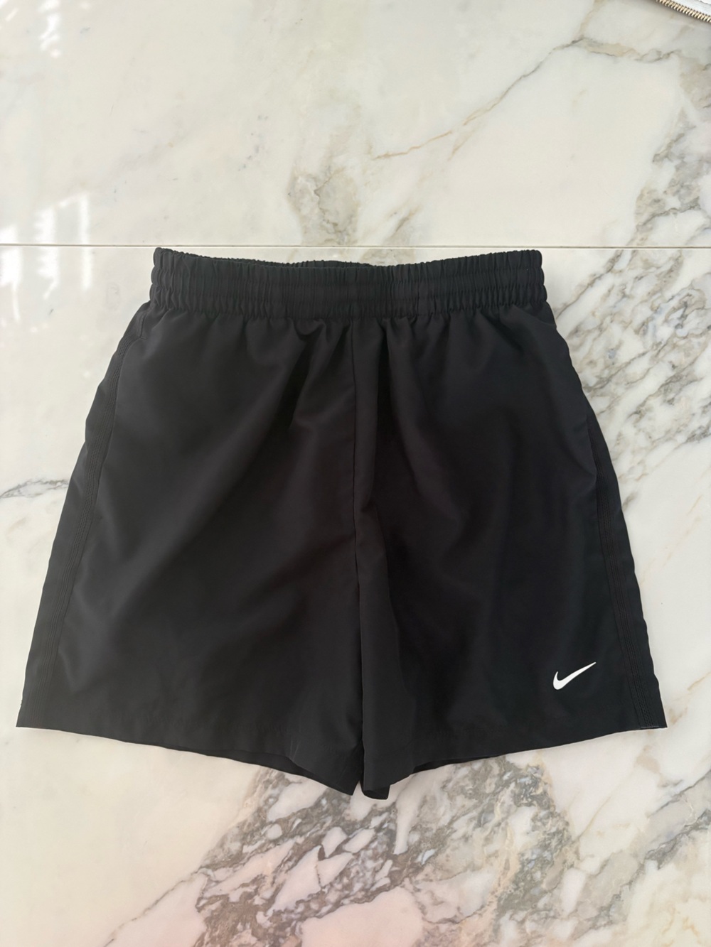 Nike Black Boys' Athletic Shorts with White Swoosh